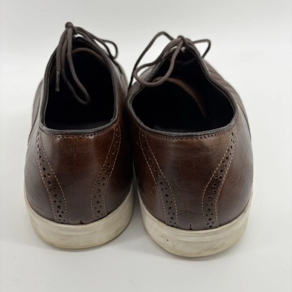 Johnston Murphy Brown Leather Dress Shoe‎ Trufoam Mens Size 10 M Oxford 20 6642